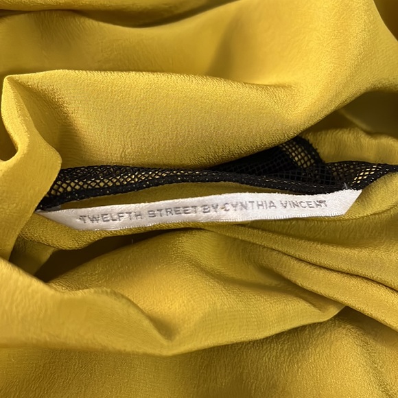 Cynthia Vincent 🖤💛 Like new silk and mesh bustier inspired tank - Picture 5 of 7